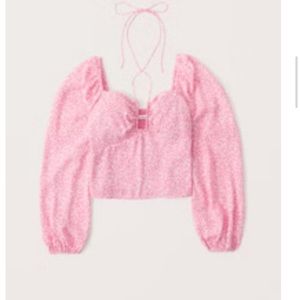 NWOT Abercrombie pink floral silk top